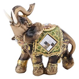 Hztyyier Elephant Statue, Feng Shui Lucky Elephant Figures, Decorative Elephant Sculpture for Home Office Decoration (M)