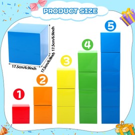 15PCS Number Party Blocks for Number Birthday Party Decoration Colorful Blocks Party Background Prop Boxes Classroom Numbers One to Five Blocks Decoration for Kids School Home Parties Supplies