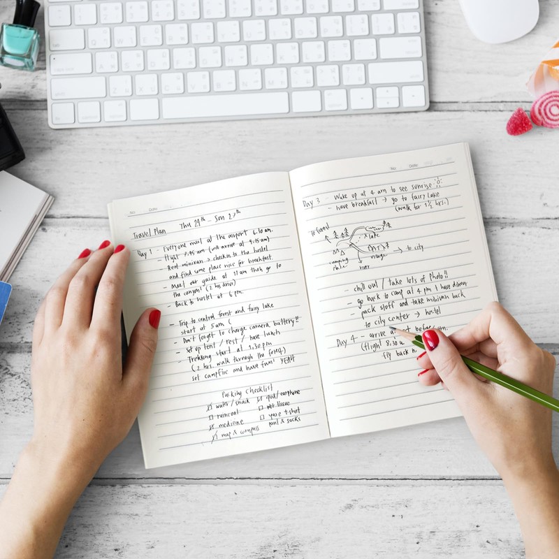 qianshan 5.8"x8.3" A5 Small Size Travel Journal Notebook, Wide Ruled