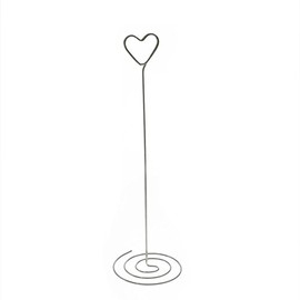 Silver Heart Swirl Table Number Holders - Pack of 6 - 23cm Height - TNHHH