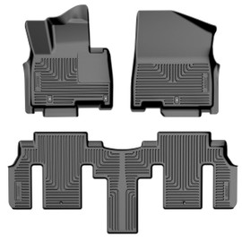 Husky Liners Weatherbeater Floor Mats | Fits 2022-2025 Kia Carnival | Front & 2nd Row, 1-pc Black - 96611