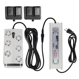 HNZXIB Mist Maker Fogger 6 Head Ultrasonic Mist Fogger with Power Supply，6 Head Ultrasonic Mist Maker Fogger,Mist Maker Fogger Water Fountain for Rockery/Pool/Fish Pond Fog (Sliver 6 Heads)