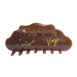 Fantasy Virgo Sign Hair Clips,Novelty Acetate Claw Clip,Zodiac Hair Clips for Women,Brown