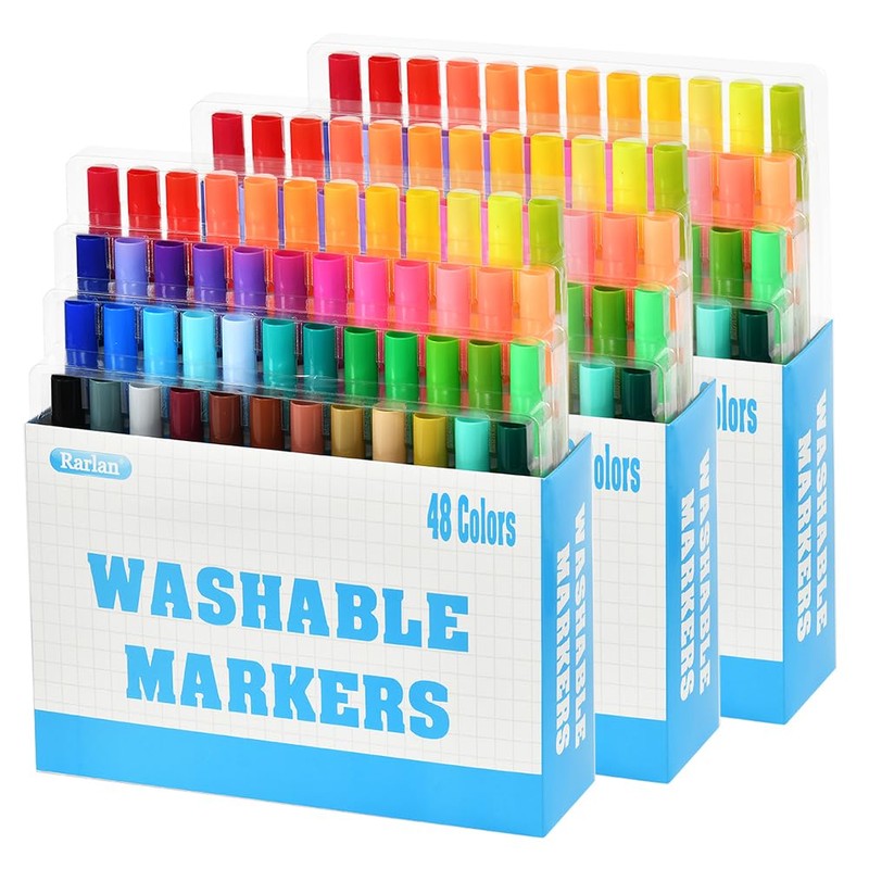Rarlan Washable Markers Bulk, Markers for Kids, Bulk Pack, 48