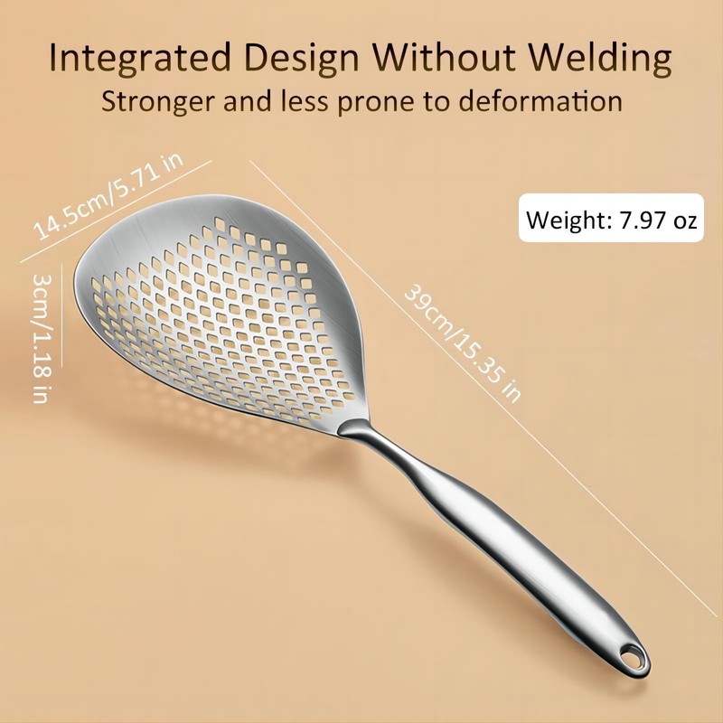 GREATLINK Large Stainless Steel Strainer with Comfort Handle and Hanging