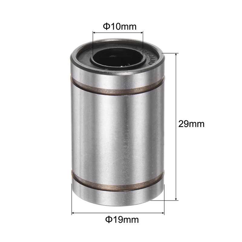 sourcing map 12pcs LM10UU Linear Ball Bearings, 10mm Bore Dia,