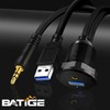 BATIGE Alloy USB 3.0 AUX DC3.5mm Port Car Mount Flush