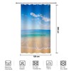 YISURE Shower Curtain with Beach Motif 120 x 200 cm