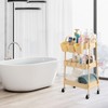 danpinera 3-Tier Rolling Cart, Utility Cart Mobile Metal Rolling Storage