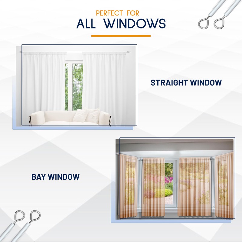 Dikots Net Curtain Wire and Hooks Set - 3 Meter