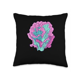 Iceberg Lettuce Synthwave Throw Pillow