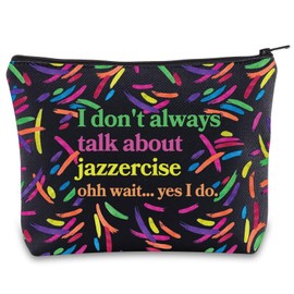 JNIAP Jazzercise Makeup Bag - Multicolor, Waterproof Fabric, Zipper Closure, 23cm x 16.5cm x 19cm, Makeup & Toiletry Travel Bag, Jazzercise Lover Gift