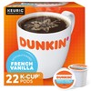 Dunkin' French Vanilla Flavored Coffee, 22 Keurig K-Cup Pods