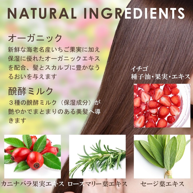 Strawberry Shampoo Treatment, Pouch Set, Salon Quality, Amino Acids, Gentle