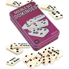 Jaques of London Dominoes | Luxury Dominoes Set for Adults & Kids Dominoes | Traditional Dominoes Game in Tin Box | Since 1795