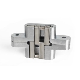 2-Pack Easy-Install Concealed Hinges LISHAN 180° Opening Angle Heavy Duty Zinc Alloy Hidden Door Hinge for Kitchen/Secret Bathroom Doors (Silver)