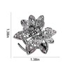 3 PCS Vintage Rhinestone Hair Clips Gray Metal Flower Claw