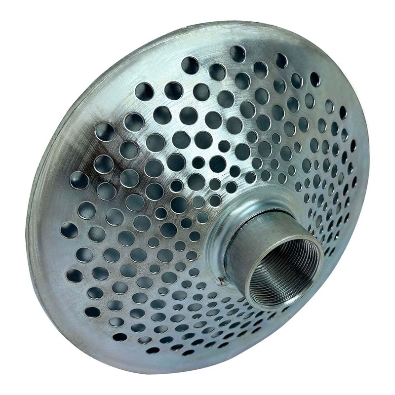 Gloxco 2" Skimmer Suction Strainer, Top Hole, Zinc Plated Steel