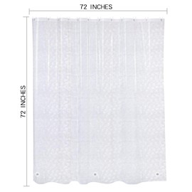 NTBAY EVA Clear Shower Curtain with Water Cube, Water-Repellent Liner with 3 Magnets for Bathroom, 72x72 Inches