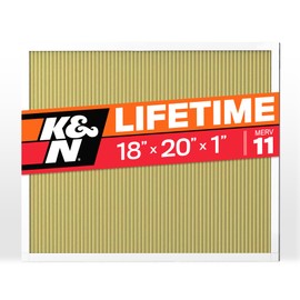 K&N 18X20X1 HVAC Furnace Air Filter, Lasts a Lifetime, Washable, Merv 11, the Last HVAC Filter You Will Ever Buy, Breathe Safely at Home or in the Office, HVC-11820