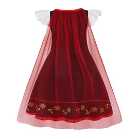 WonderBabe Girls Costume Dress Kids Sea Adventurer Princess Dress Summer Casual Dress Party Dress Up Outfits with Cape size 5-6t