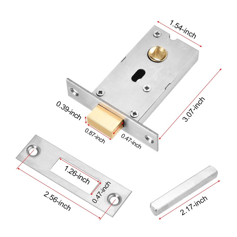 YOKIVE Sleek Stainless Steel 304 Recessed Door Lock, with Hidden