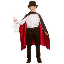 Wicked Costumes Kids Unisex Black/Red Magicians Cape Fancy Dress Costume - (One Size)