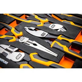 GEARWRENCH GEARWRENCH 5 Piece PITBULL Cushion Grip Pliers Set in Foam Storage Tray - GWMSPLR01