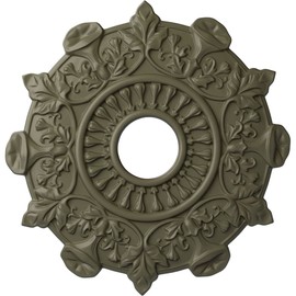 Ekena Millwork CM17PRSSF Preston Ceiling Medallion, 17 1/2"OD x 4"ID x 1"P (Fits Canopies up to 4"), Hand-Painted Spartan Stone