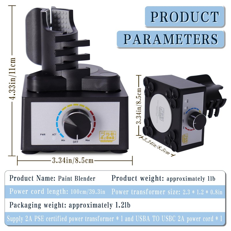 Mini Vortex Mixer, Hands-Free Model Paint Shaker, 300~2400rpm, Three-Stage Adjustable