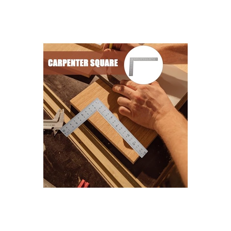 iplusmile Escuadra Metálica para Carpintero de Acero Inoxidable 15X10 CM