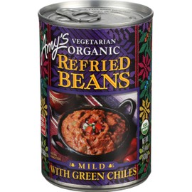 Amys, Beans Refried With Green Chiles Organic, 15.4 Ounce