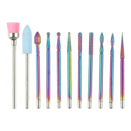 VOCOSTE Nail Drill Bit Set Drill Bit Set for Gel Nail Cuticle Remover Drill Bit Household Nail Care Products Tungsten Steel Alloy 11pcs