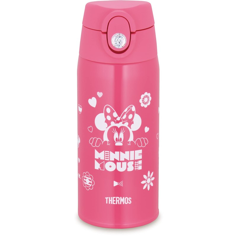 Thermos FJO-601WFDS CP Vacuum Insulated 2-Way Bottle, Minnie, Coral Pink,