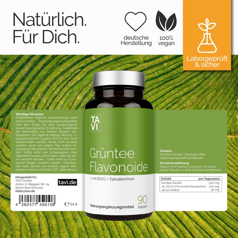 TAVI Green Tea Flavonoids • 90 Capsules • With EGCG
