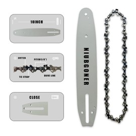 NIUBGONER 10 inch Chainsaw Guide Bar and Chain Combo,Replacement Accessories For RYOBI P546,P2520,For EGO MPS1001,PSA1000,For Makita,For Milwaukee M18 Pole Saw,3/8"LP, 043",40DL(2 Chains+ 1 Bar)