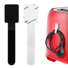 Nearockle 20Pcs Cord Organizer for Appliances, Large Adhesive Desk Cable Management Cord Holder Cord Bundler for Small Kitchen Appliances, Strong Adhesion Without Leaving Residue(Black&White)