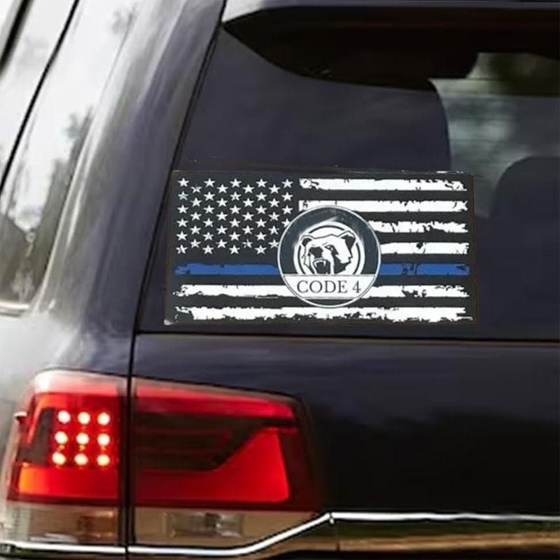 Bumper Sticker, Thin Blue Line, Code 4, Humanizing The Badge!:_1