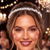 Campsis Rhinestone Headband Silver Pearl Hair Accessories Crystal Bride Hair