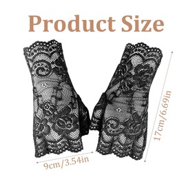 JRYXDS Women's Lace Fingerless Short Lace Gloves Bridal Wedding Gloves Prom Tea Party Costume Accessory for Banquet Party Wedding, multicoloured