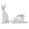 Glitzhome Elegant Easter Bunny Table Statue Decorations Set of 2