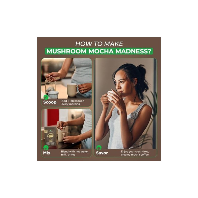 Mushroomtropics Mocha Madness Organic El café de hongos de Everyday