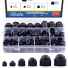 Glarks 160Pcs Black Bolt Covers Screw Caps Assortment Kit, M4