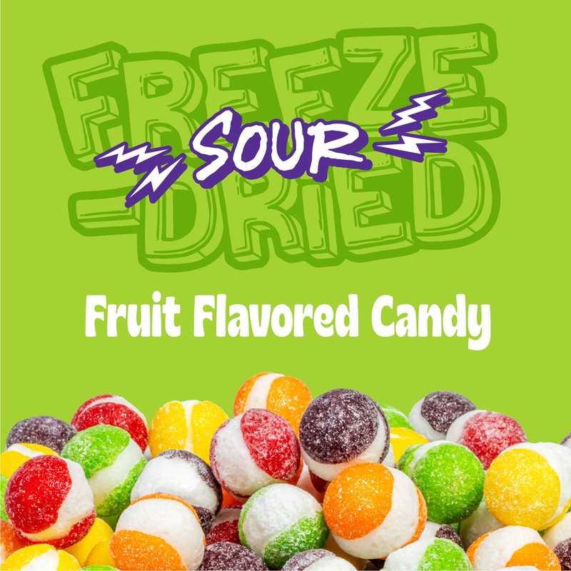 Freeze Dried Sour Candy - Crazy Candy Sour Bites; Intense