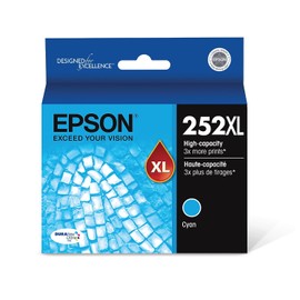 Epson 252 DURABrite Ultra Ink High Capacity Cyan & Black Cartridges Works with Workforce WF-3620 WF-3640 WF-7110 WF-7610 WF-7620 WF-7710 WF-7720 WF-7210 Printers