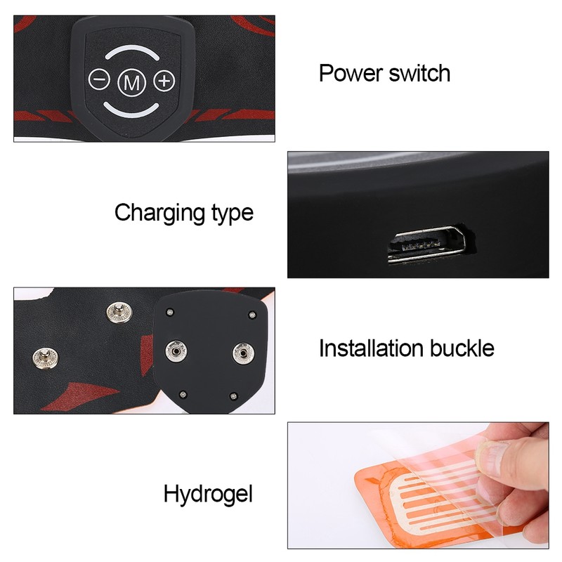 Portable Abdominal Muscle EMS Stimulator Massager Fitness Training Exercising Device
