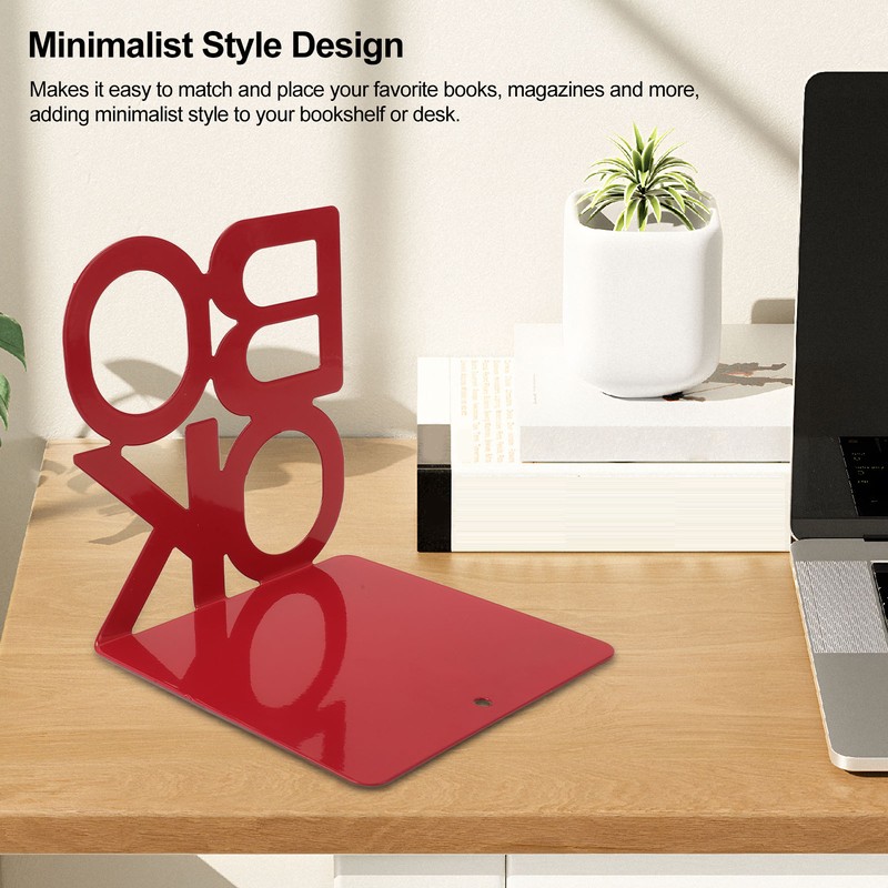 1 Pair Modern Bookend Non Slip Heavy Duty Decorative Book