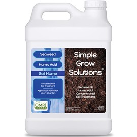 Organic Super Seaweed Humic Acid Blend for Lawn & Plants - Soil Treatment for Turf Grass and Garden- Liquid Sea Kelp -Soil Hume- Increase Nutrient Uptake - Use with Fertilizer Program (2.5 Gallon)