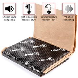 CANOPUS Car Sound Deadening Mat - 80 mil, 10 sqft, Butyl Sound Deadener for Trunk, Doors, Floor & Ceiling, Audio Dampening Material, Pack of 10 Sheets, Black