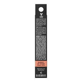 e.l.f. Cosmetics Glossy Lip Stain, Lightweight, Long-Wear Lip Stain For A Sheer Pop Of Color & Subtle Gloss Effect, Coral Cutie